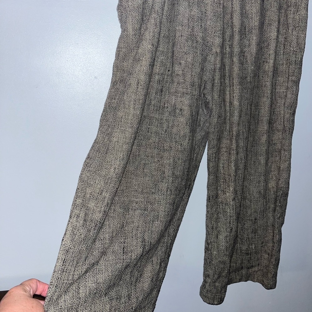 - Sangam ll wide leg tan cotton elastic waist comfy pants